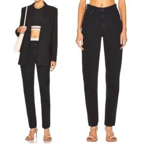 MOTHER Snacks Twizzy Skimp Black Jeans High Waisted Denim NWT Straight Leg